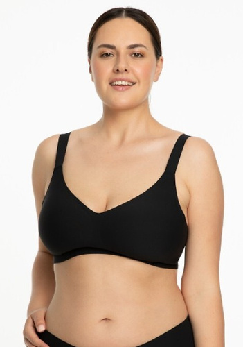 Jelly Bra Comfort Julimex black beige - podprsenka bez kostic pro velká prsa