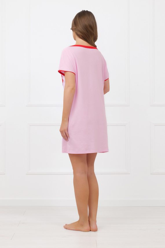 Noční košile Sabrina Italian Fashion 100% bavlna – krátký rukáv, srdce