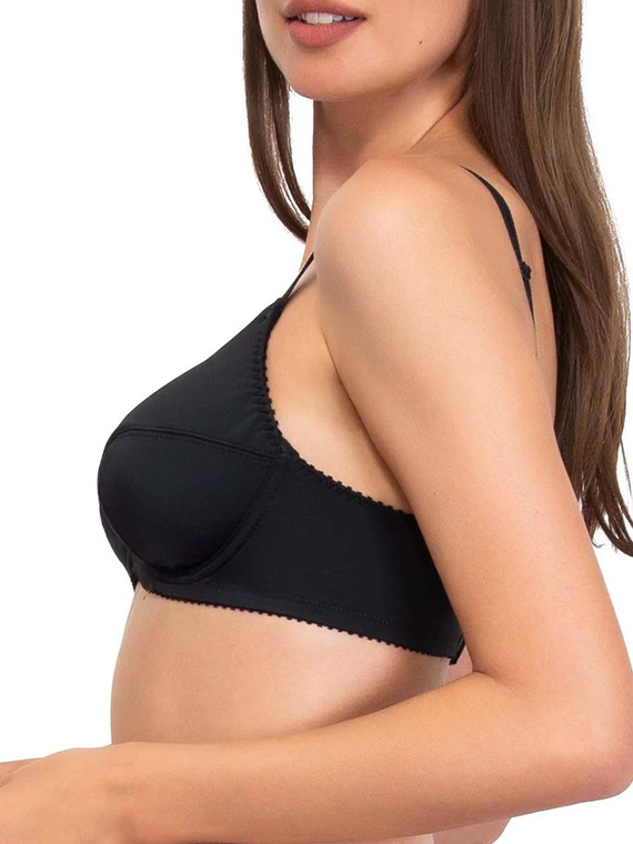 Donna 1962 Měkká podprsenka s kosticemi z mikrovlákna, bavlna, černá