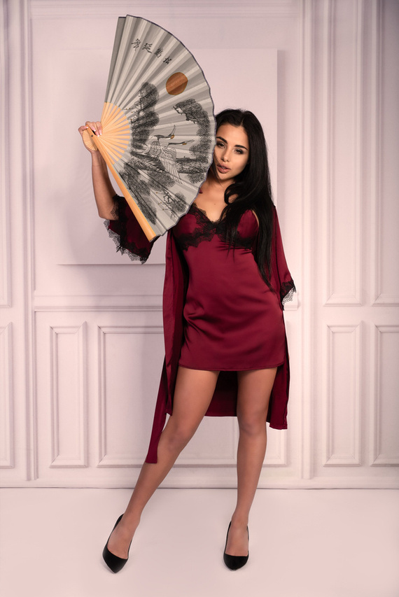 Aresmina LC 90564 Cherry Mahogany Collection dámský župan LivCo Corsetti