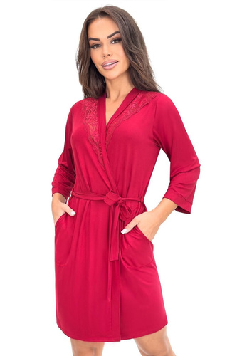 Dámský župan Sonia Donna s krajkou | viskóza | rukáv 7/8 | zavazování