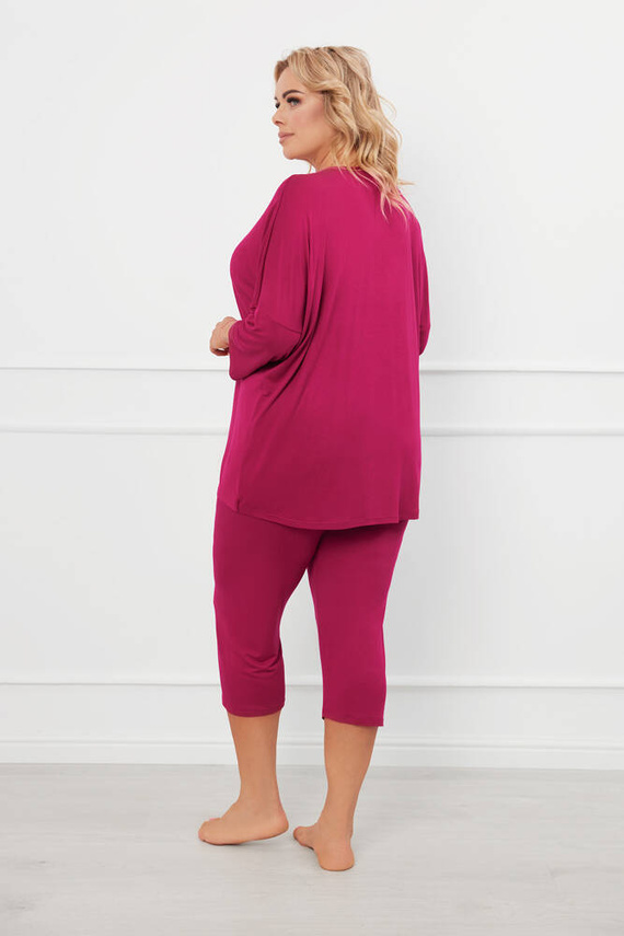 Natura Dámské 3/4 pyžamo Italian Fashion - víno