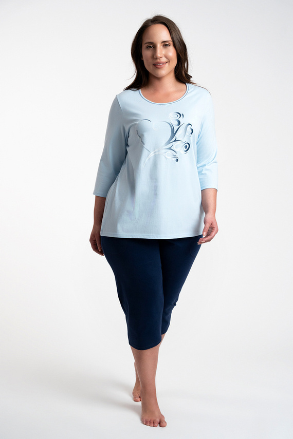 Arietta Dámské pyžamo 3/4 rukávy a 3/4 kalhoty Italian Fashion - modré