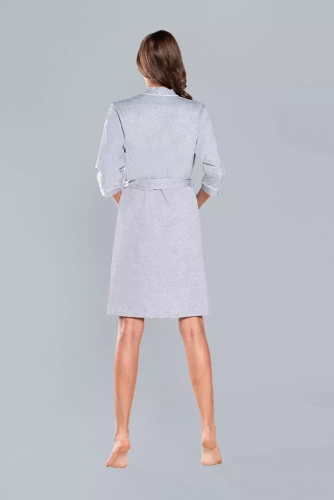 Megan Dámský župan Italian Fashion 3/4 rukáv - světlý melír