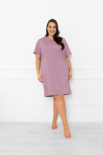 Dámská noční košile Ksara - krátký rukáv, bavlna Italian Fashion - heather