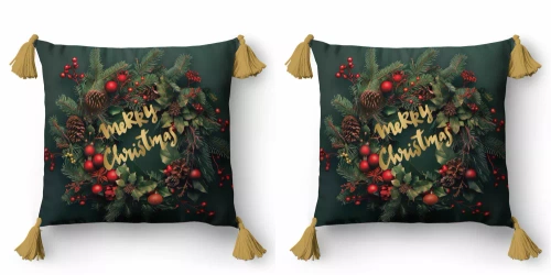 5377 A Merry Christmas Dekorační vánoční povlak na polštář Detexpol - zip