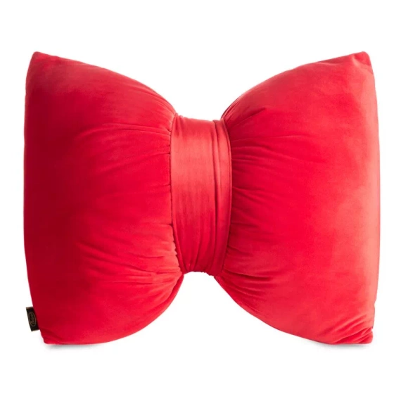 Eurofirany Vánoční polštář červený 45x55 - sametová mašle