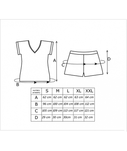 Pyžamo Melisa Short Donna viskóza květiny