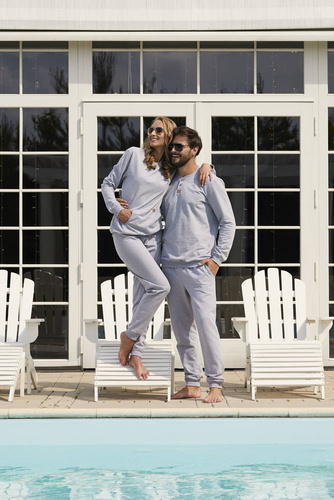 Souprava Leader Tracksuit dlouhá. rukáv, délka. kalhoty Italian Fashion - melange