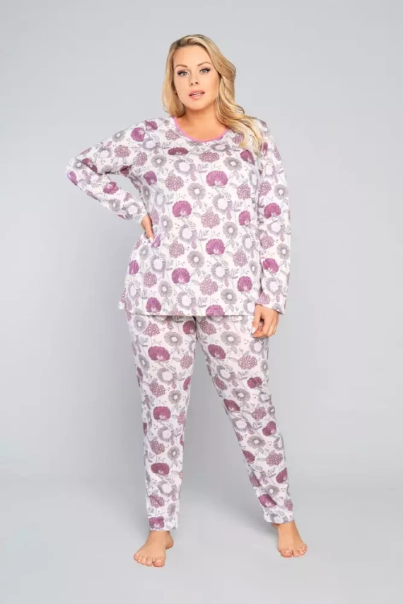 Dámské pyžamo s dlouhým rukávem, kalhoty Lobelia Italian Fashion -