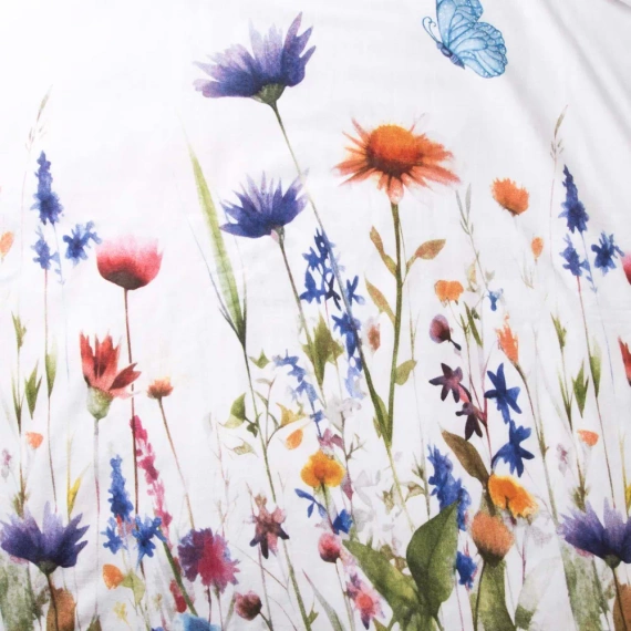 31512/1 Flannelove Darymex bílá květinová ložní souprava, 100% bavlna, hřejivá a měkká