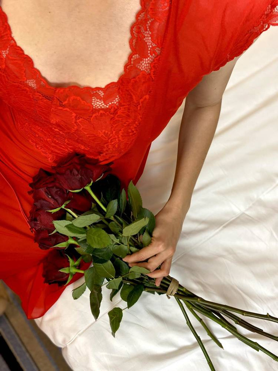 469 Alison Forex noční košile bez ramínek - červená