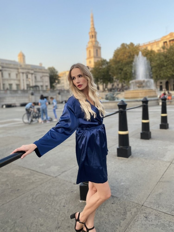 797 Klasický dámský župan Forex - tmavě modrý