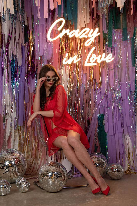 634 Noční košilka bez ramínek Florence + tanga Forex - červená