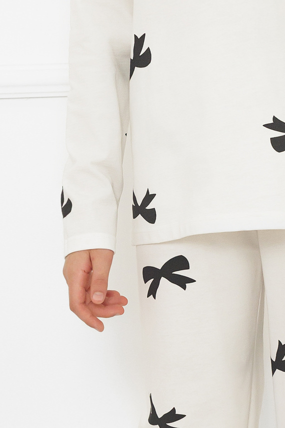 Dívčí pyžamo Fiocca- ecru, bavlna, dlouhý rukáv a kalhoty Italian Fashion