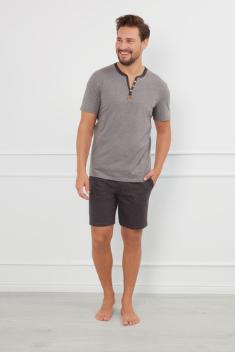 Julius Pánské pyžamo s krátkým rukávem, šortky Italská móda -¶r.melange/c.melange