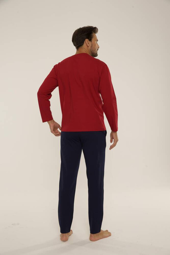 683 Kevin Forex Pánské pyžamo - bordó - tmavě modré