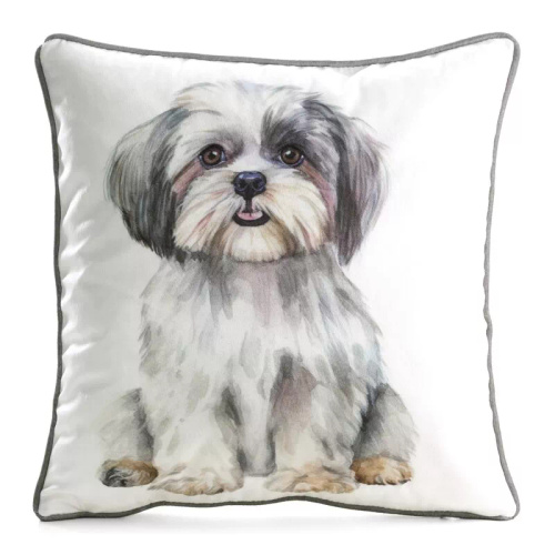 Povlak Animal 45x45 samet Eurofirany se zipem Shih Tzu