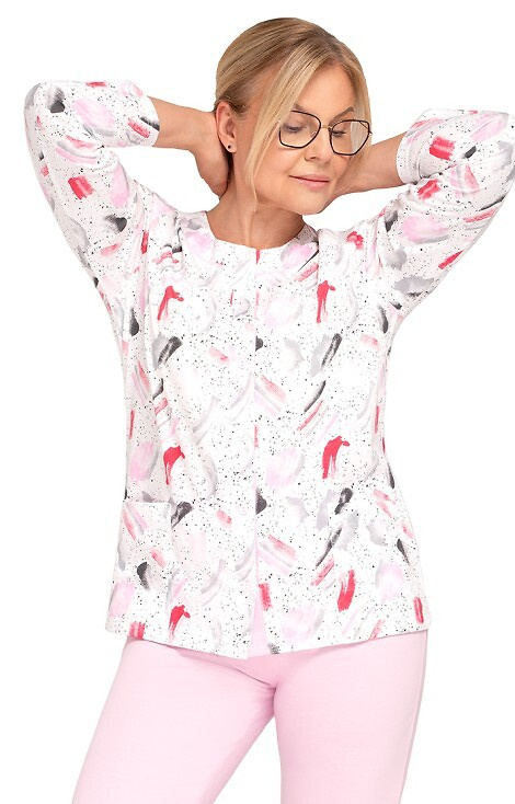 202 Maria III Dámské pyžamo Martel 31 růžové - bavlna, rozepínací, dlouhý rukáv