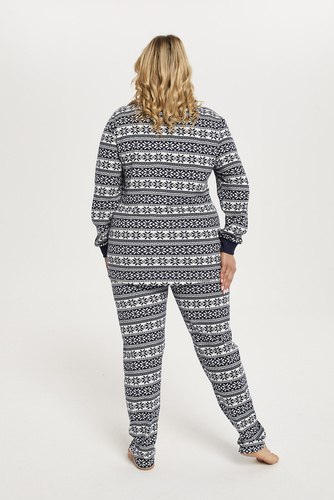 Alaska Dámské pyžamo s dlouhým rukávem, dlouhé kalhoty Italian Fashion - potisk/zelená