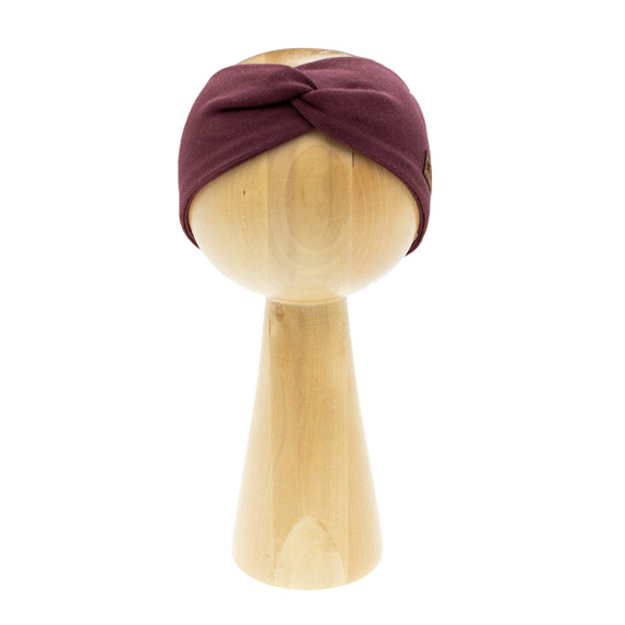 217066 Bavlněná žebrovaná čelenka Alisa Nicol - vínová