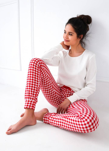 Sensis Perfect Dámské pyžamo - krémové a červené