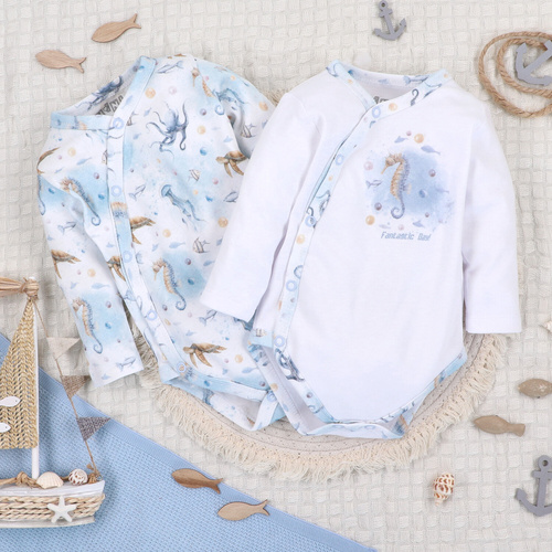 ABN-5442 Sea Of Joy Nini obálkové body bílé - organická bavlna, pro děti