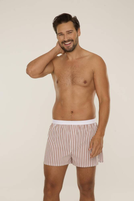 826 Taylor Pánské boxerky De Lafense - hnědé