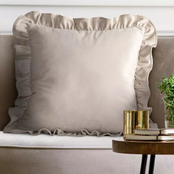 Povlak Brenda 45x45 šalvějový samet Eurofirany volán beige