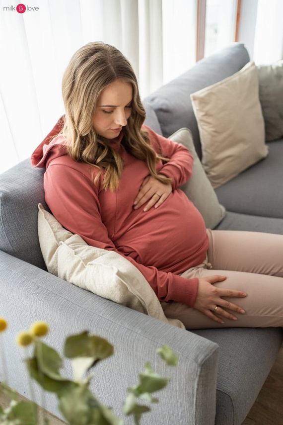 Milk Please bluza do karmienia Milk&Love z kapturem dusty cedar