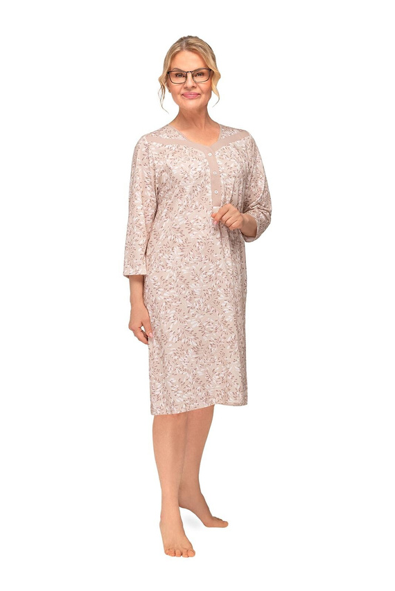 Bavlněná noční košile Lidia II 270 Martel listy výstřih V