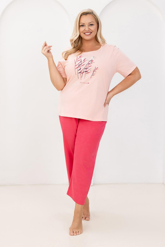 Pyžamo Regina 740, bavlna, s potiskem, 7/8 kalhoty, pohodlí pro každou noční můru