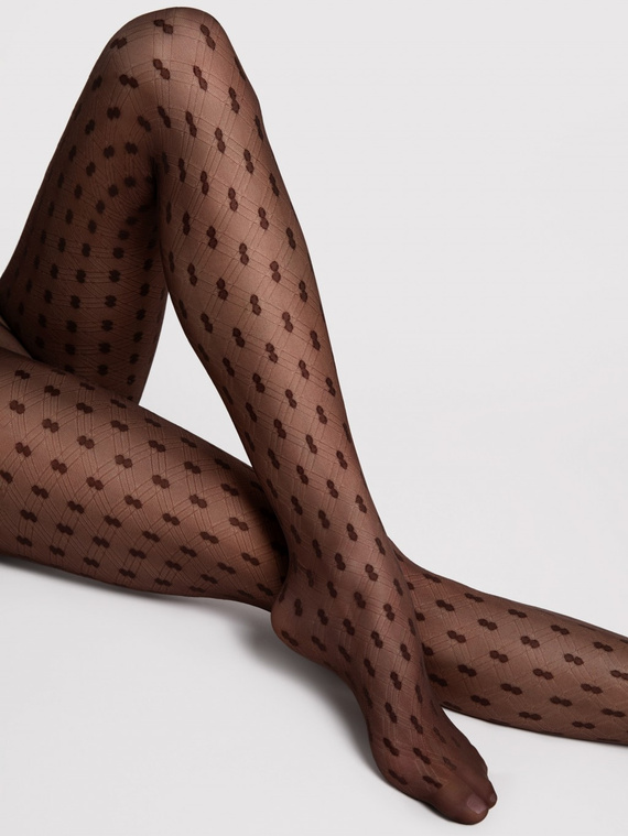 G 6125 Bijou Tights Fiore 20 den mocca - vzorované, elegantní