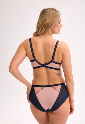 Tanga Aina GFP 1273 Gaia – Elegantní krajka, elastický tyl, komfort, tmavě modré