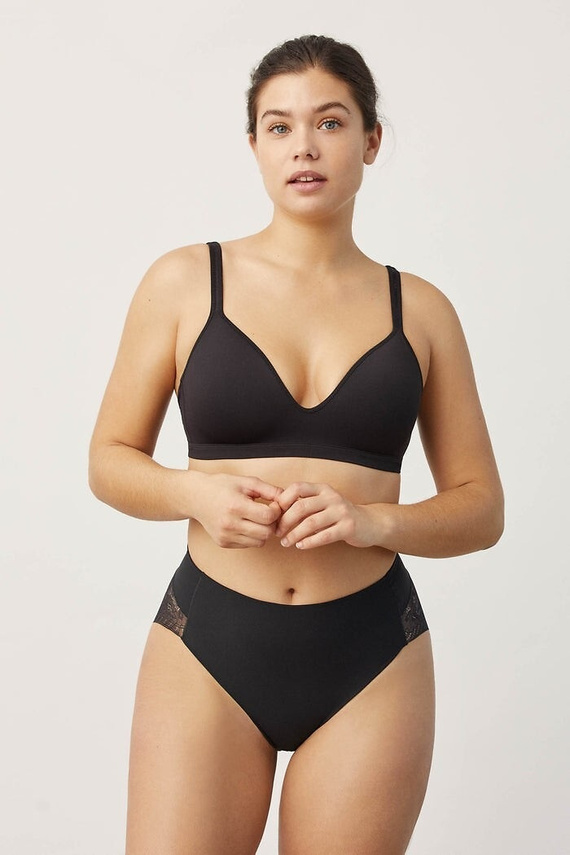 19617 Ysabel Mora dámské kalhotky černé - krajkové, pohodlné, klasické