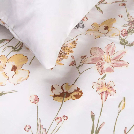 Saténové povlečení 1553/1 Satynlove 100% bavlna květinové + povlaky 70x80