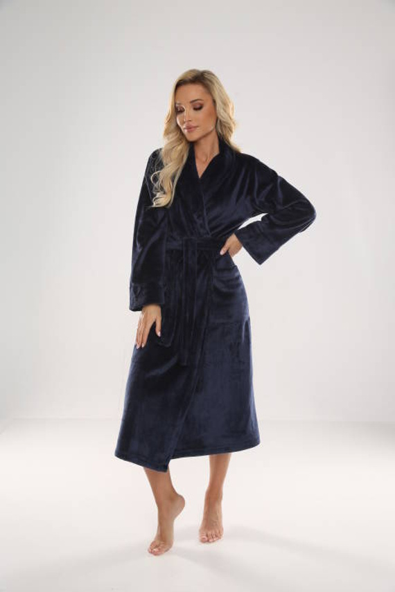 628 Abigail Dlouhý dámský župan Forex - tmavě modrý