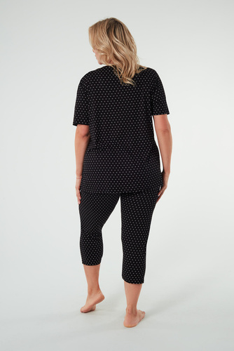 Puntini Dámské pyžamo s krátkým rukávem, 3/4 kalhoty Italian Fashion - černé