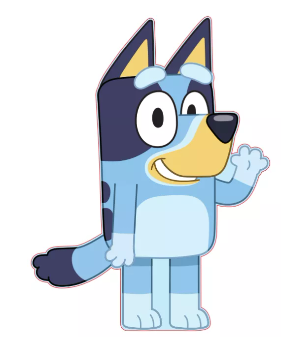 Bluey pes Polštář 33x25 modrý plyšový Jerry Tkaniny modrá