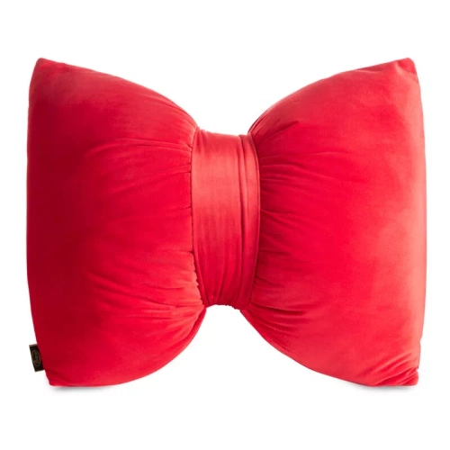 Eurofirany Vánoční polštář červený 45x55 - sametová mašle