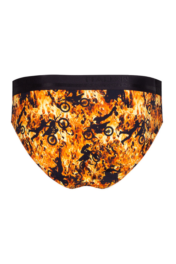Pánské slipy Caldo Italian Fashion - ohnivý potisk