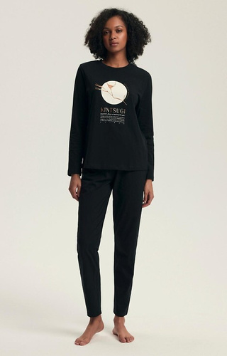 43727 Dairoku Henderson dámské pyžamo černé - bavlna, délka. rukávy a kalhoty