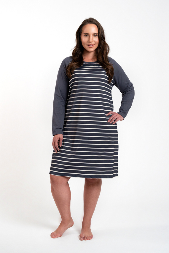 Noční košile Oda Italian Fashion - grafitový potisk