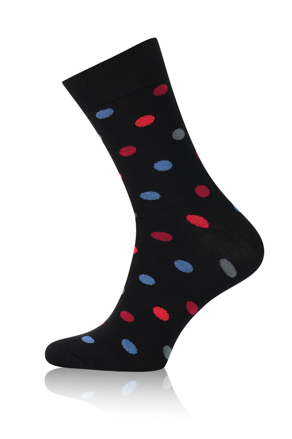 M21 Pánské dlouhé ponožky Italian Fashion - černá/bordeaux/graphite