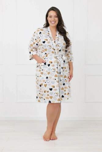 Dámský župan Soreno Italian Fashion - bavlna, 3/4 rukávy, zavazování