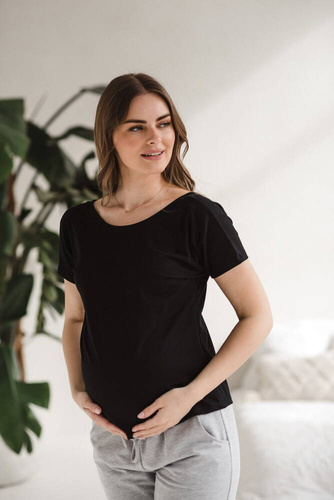 Two Ways bluzka ciążowa i do karmienia dwustronna krótki rękaw  Milk&Love czarny
