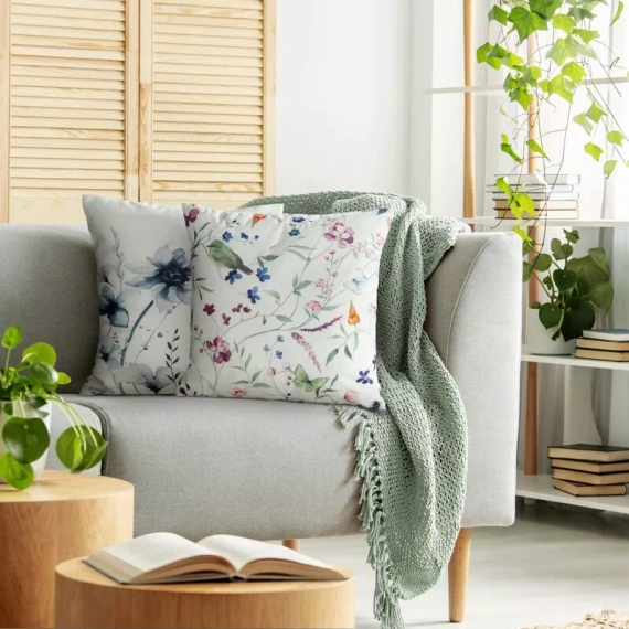 Povlak na polštář 45x45 Mink 36 Eurofirany samet květiny