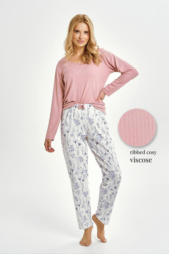 Dámské pyžamo Taro 3456 Caroline růžová souprava z viskózy a bavlny