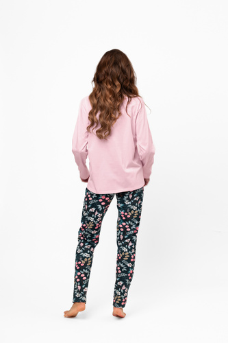 Dámské bavlněné pyžamo Marisal - dlouhý rukáv, dlouhé kalhoty Italian Fashion