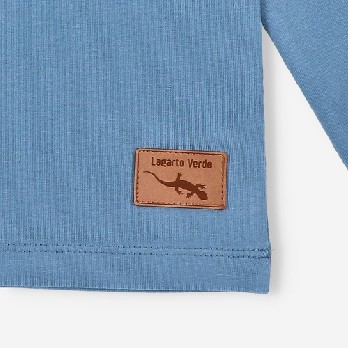 KAR-1022 Chlapecká halenka s dlouhým rukávem Lagarto Verde modrá - bavlna s elastanem, polská výroba